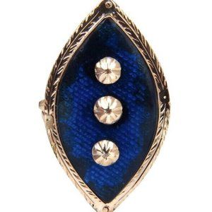 14 Karat Vintage Restored Bohemian Ring Holographic Enamel